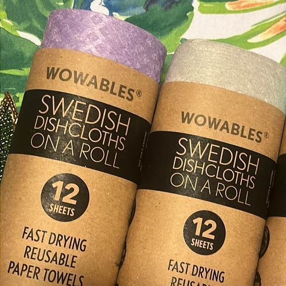 Brand New Pack of 3 Rolls Swedish Dishcloths Reusable Paper Towels Fast Drying - Picture 4 of 10